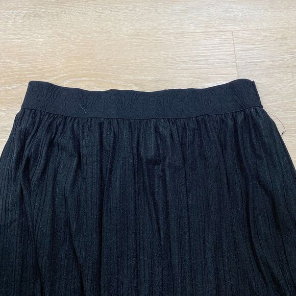Metrowear Pleated Pattern Skirt Women's M Color Black - Picture 2 of 5